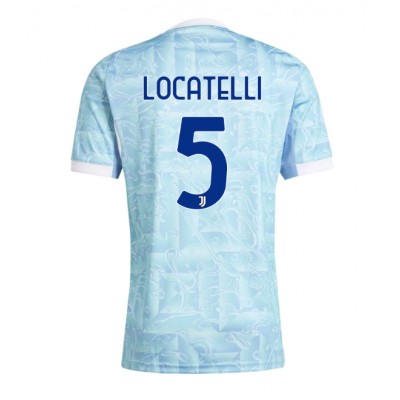 Moški Nogometni dresi Juventus Manuel Locatelli #5 Gostujoči 2025-26 Kratek Rokav Moški Nogometni dresi Juventus Manuel Locatelli #5 Gostujoči 2025-26 Kratek Rokav